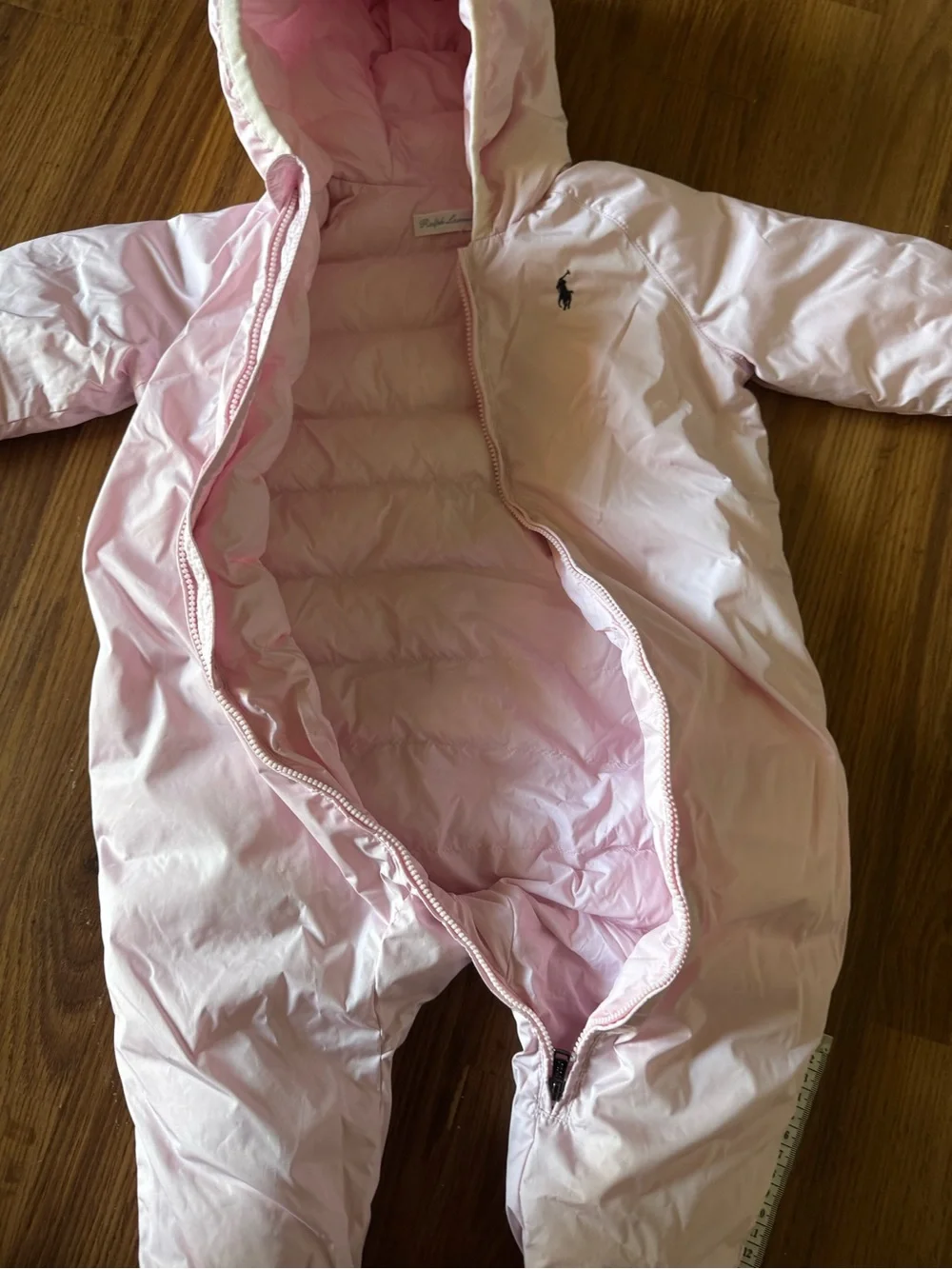 Ralph Lauren Baby Girls Pink Hooded Snowsuit Bunting One Piece 9-12 month